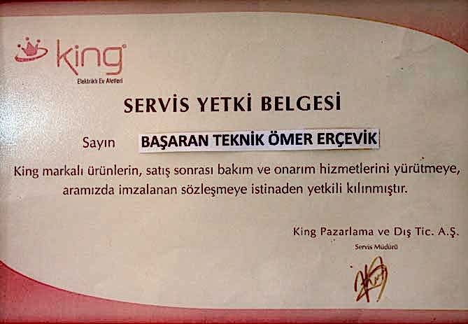 Yetkili servis belgesi