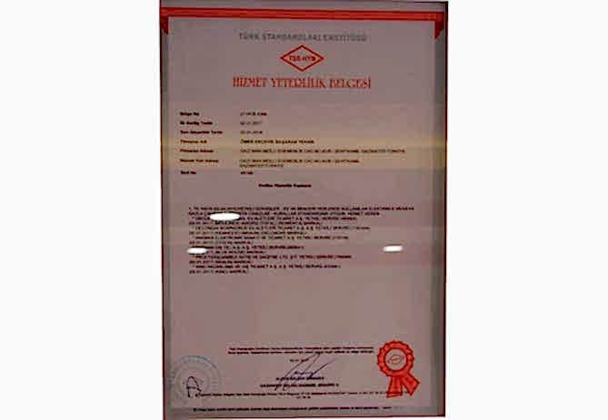 Yetkili servis belgesi