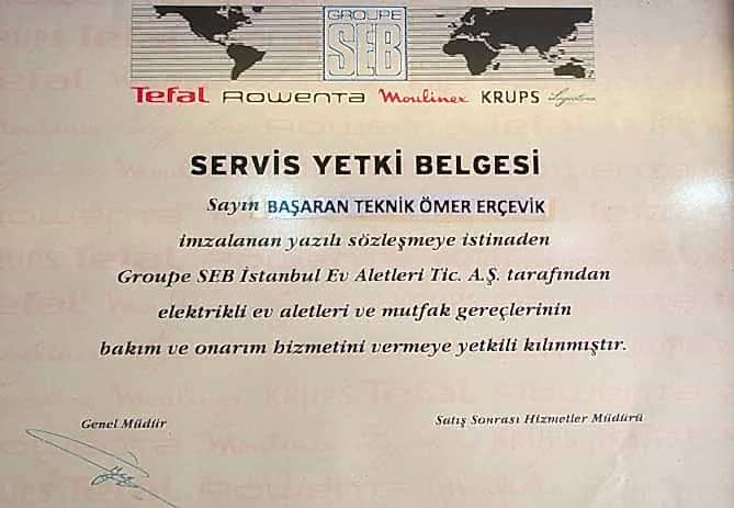 Yetkili servis belgesi