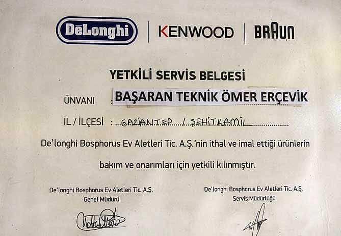 Yetkili servis belgesi